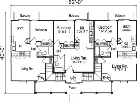 Floor Plan First Story of Multi-Unit Plan #138-1120