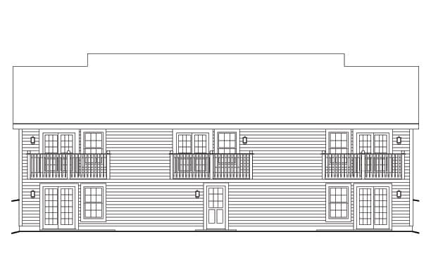 Home Plan Rear Elevation of this 1-Bedroom,2901 Sq Ft Plan -138-1120