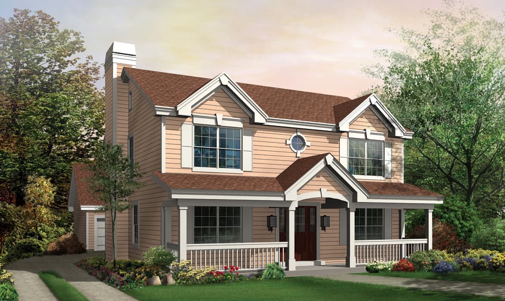 3-Bedroom, 2054 Sq Ft Traditional Home Plan - 138-1153 - Main Exterior