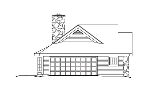 Home Plan Left Elevation of this 2-Bedroom,801 Sq Ft Plan -138-1166