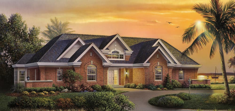 3-Bedroom, 2210 Sq Ft Ranch Home Plan - 138-1197 - Main Exterior