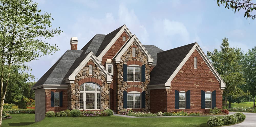 4-Bedroom, 4409 Sq Ft European House Plan - 138-1216 - Front Exterior