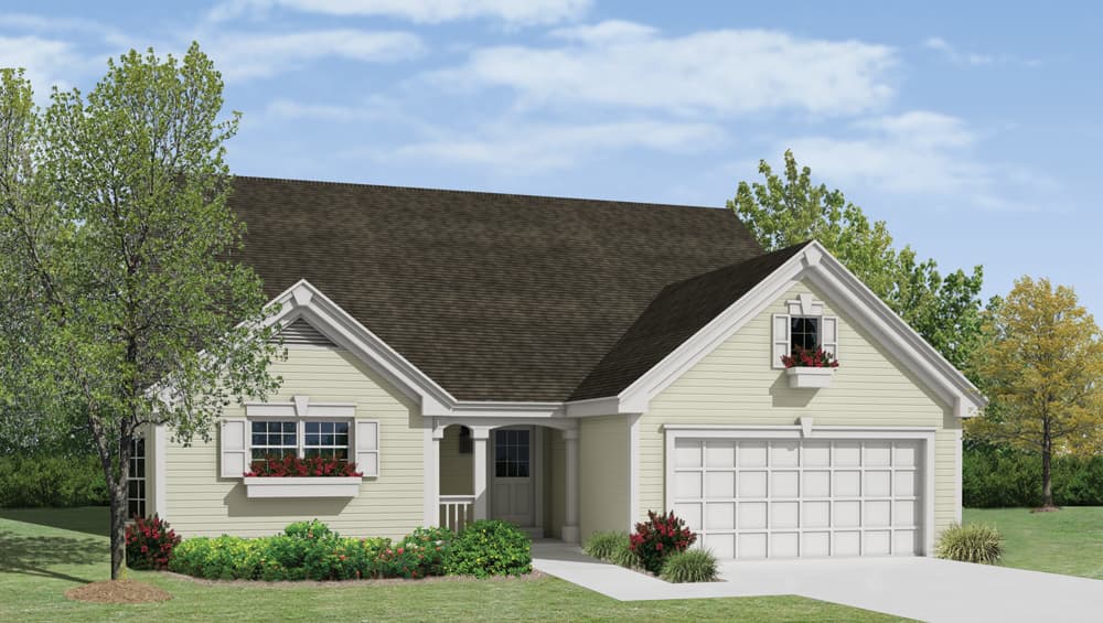 4-Bedroom, 2121 Sq Ft Country Home Plan - 138-1222 - Main Exterior