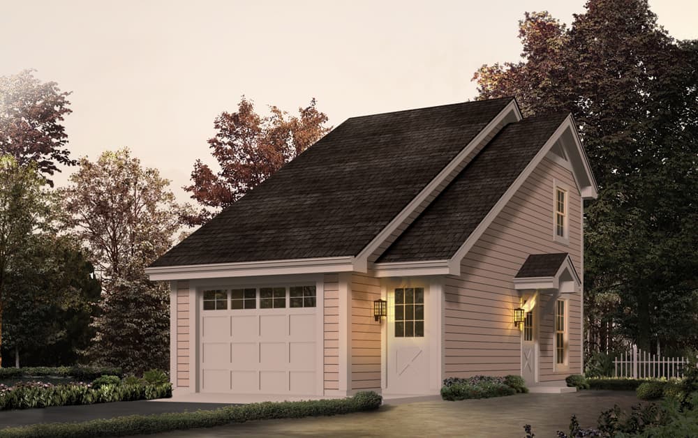 1-Bedroom, 656 Sq Ft Garage w/Apartments House Plan - 138-1231 - Front Exterior