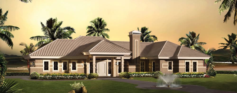 3-Bedroom, 1923 Sq Ft Ranch Home Plan - 138-1262 - Main Exterior