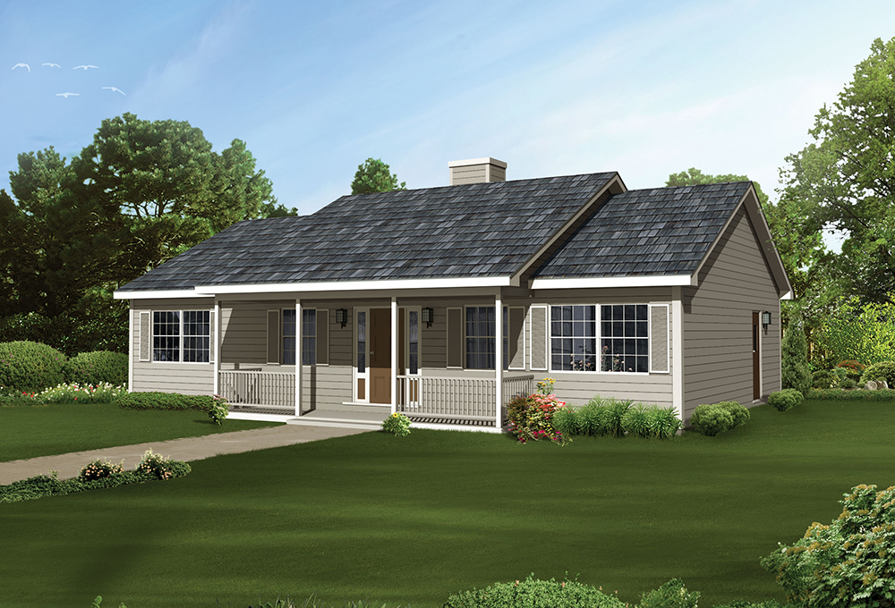 3-Bedroom, 1364 Sq Ft Country House Plan - 138-1324 - Front Exterior