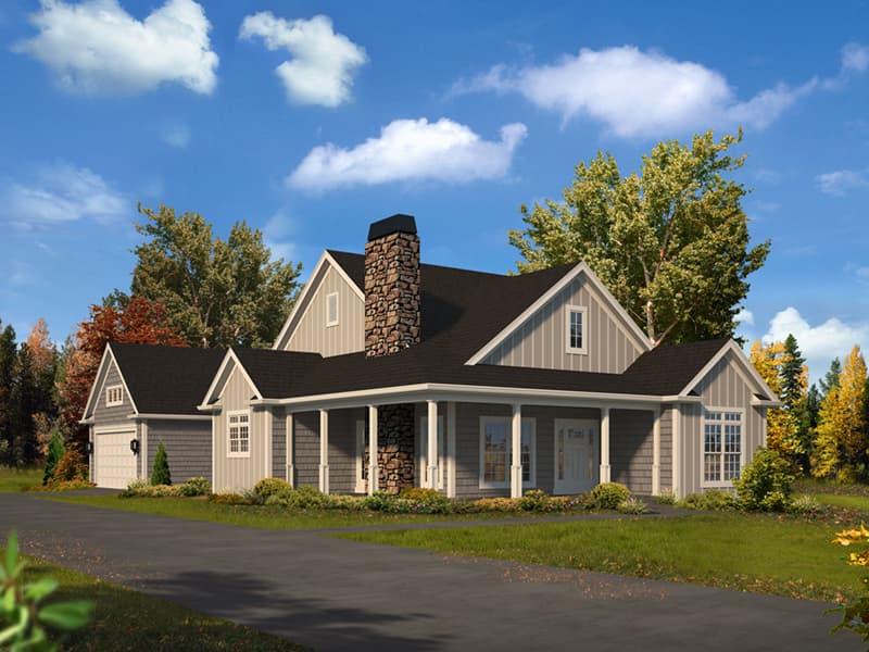 3-Bedroom, 1649 Sq Ft Country House Plan - 138-1365 - Front Exterior