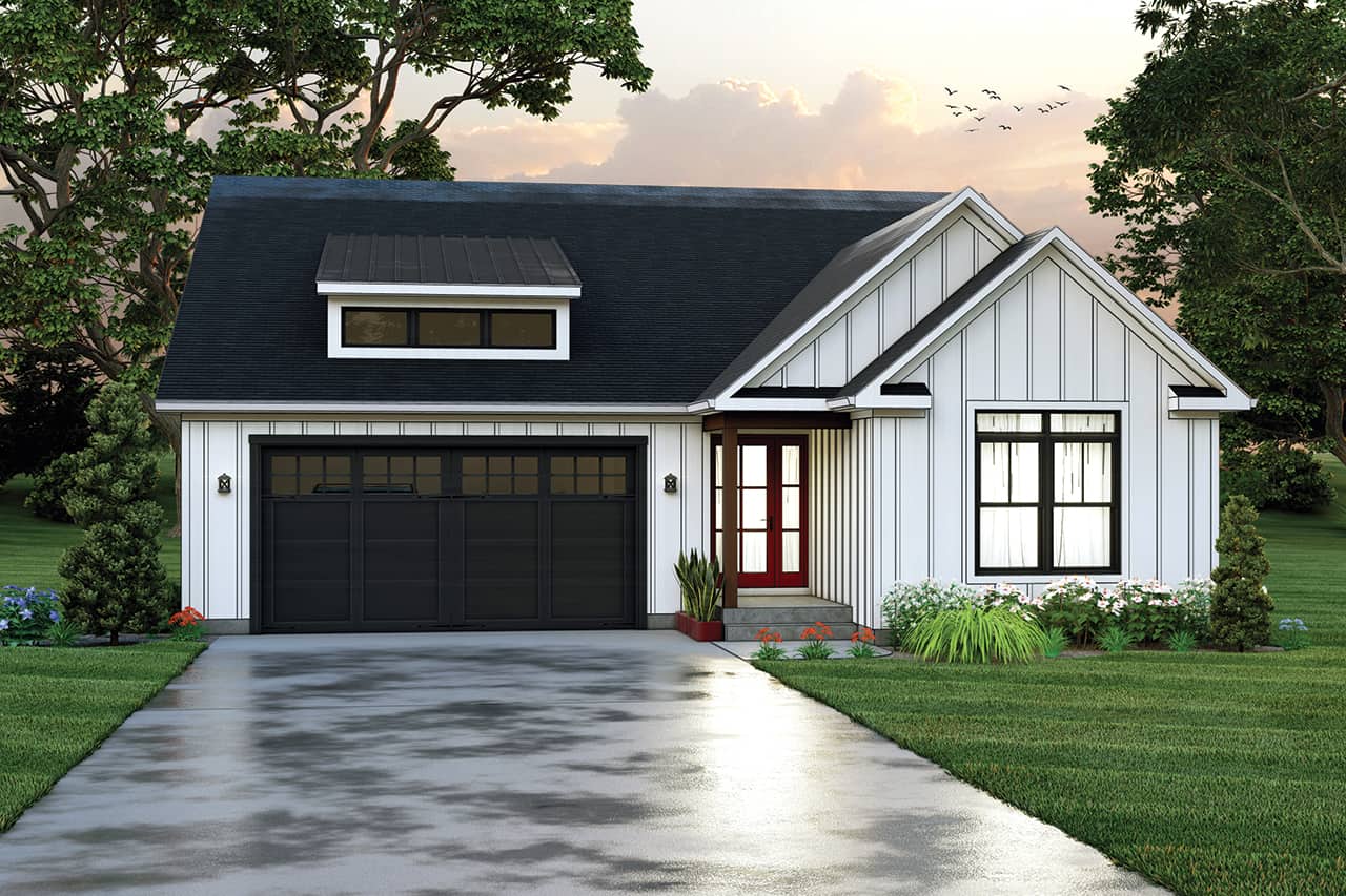 3-Bedroom, 1762 Sq Ft Country Home Plan - 138-1430 - Main Exterior