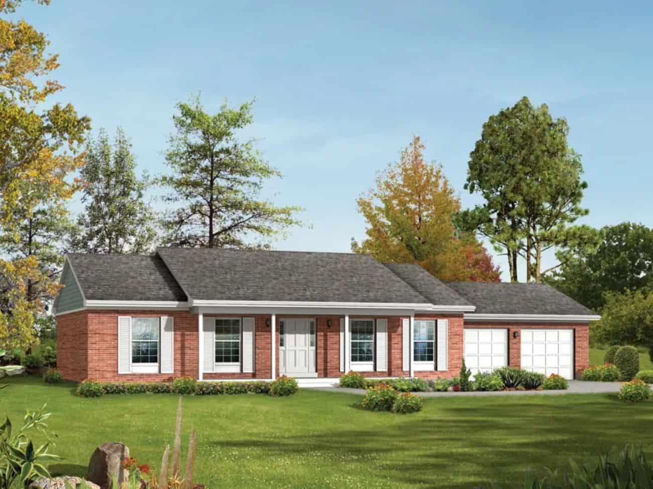 Rustic Home Plan - 3 Bedrms, 2 Baths - 1344 Sq Ft - #138-1448