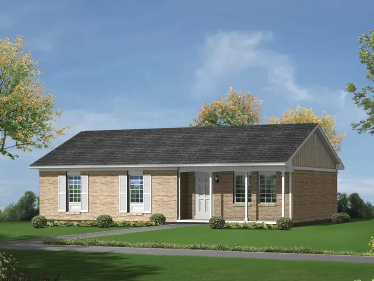 Farmhouse Home Plan - 3 Bedrms, 1.5 Baths - 1160 Sq Ft - #138-1458