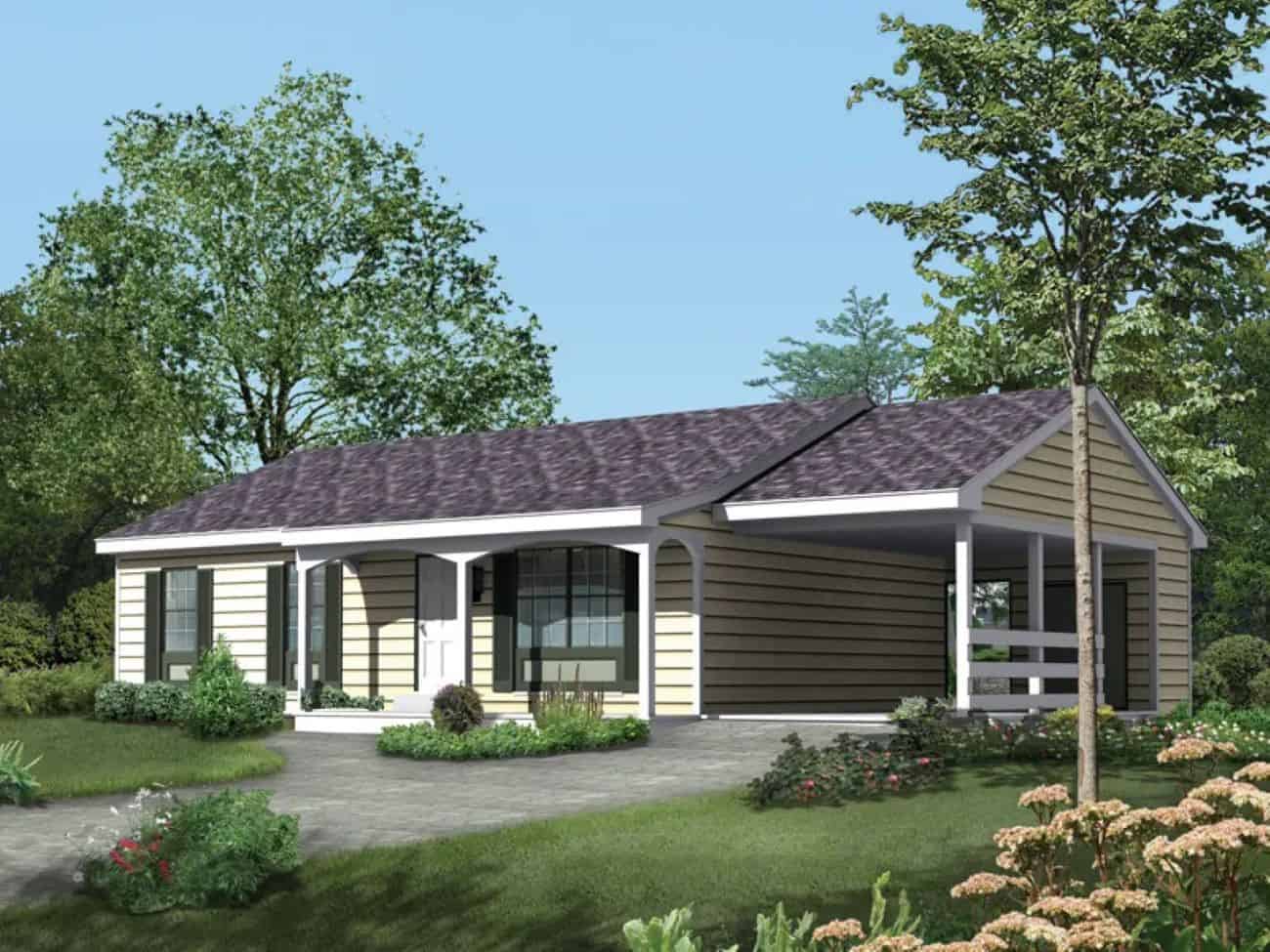 Modern Farmhouse Floor Plan - 3 Bedrms, 1 Baths - 1120 Sq Ft - #138-1467