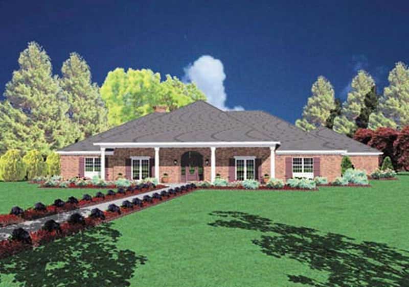 1-Bedroom, 3206 Sq Ft Ranch House Plan - 139-1036 - Front Exterior