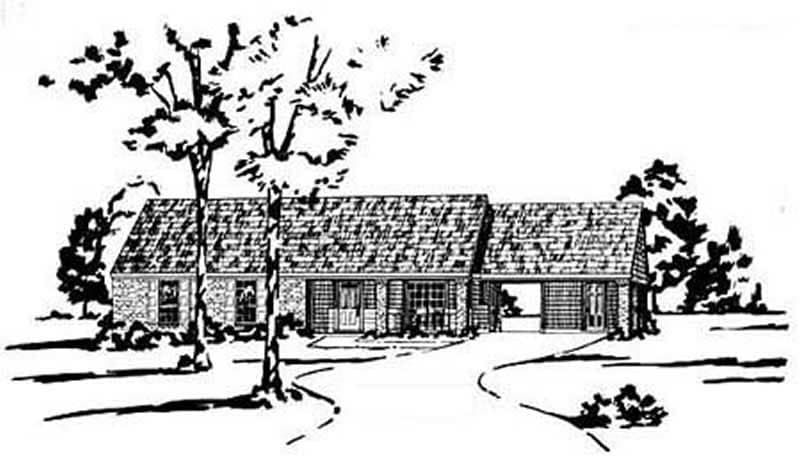 3-Bedroom, 1204 Sq Ft Ranch Home Plan - 139-1100 - Main Exterior