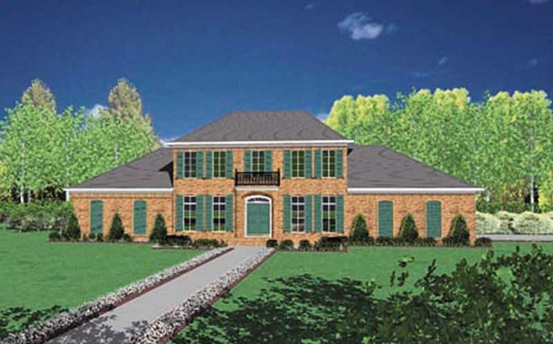 4-Bedroom, 3132 Sq Ft Colonial House Plan - 139-1235 - Front Exterior