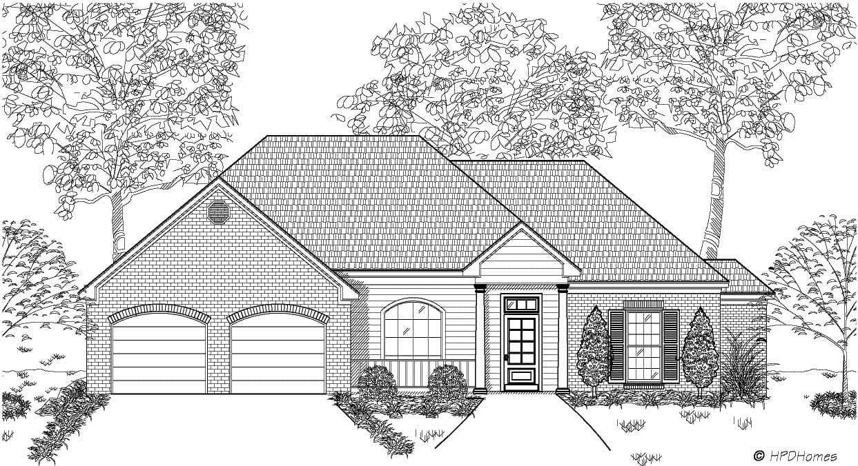 3-Bedroom, 1498 Sq Ft European House Plan - 140-1002 - Front Exterior