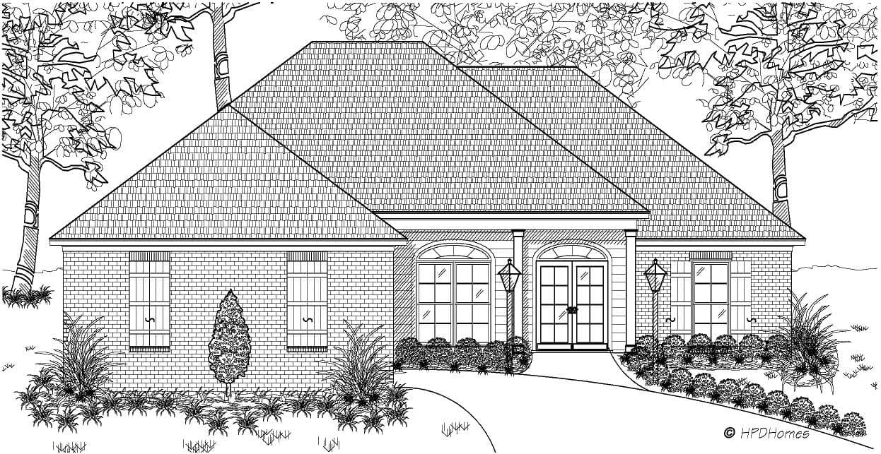 3-Bedroom, 1550 Sq Ft European House Plan - 140-1009 - Front Exterior