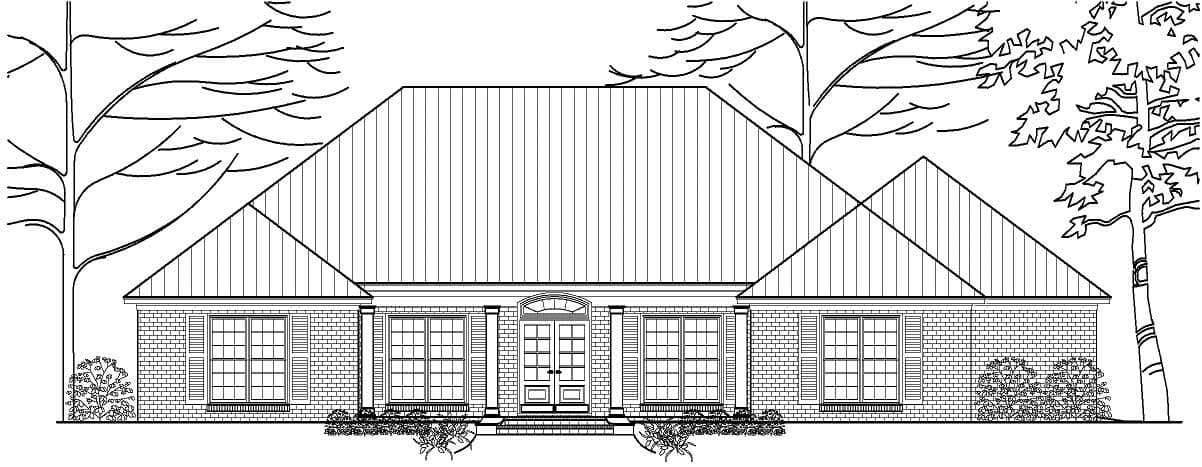 3-Bedroom, 2153 Sq Ft Country House Plan - 140-1047 - Front Exterior