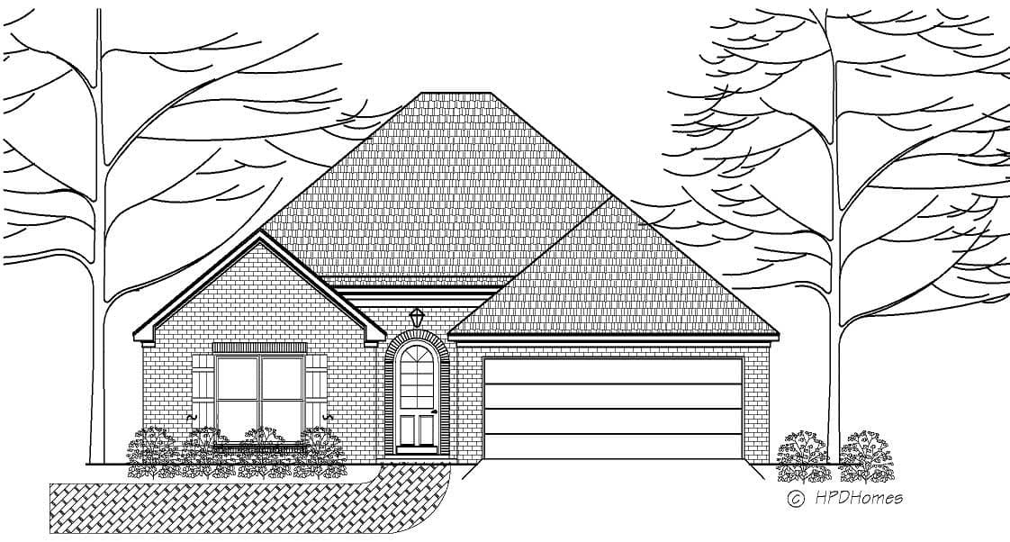 3-Bedroom, 1704 Sq Ft European House Plan - 140-1054 - Front Exterior