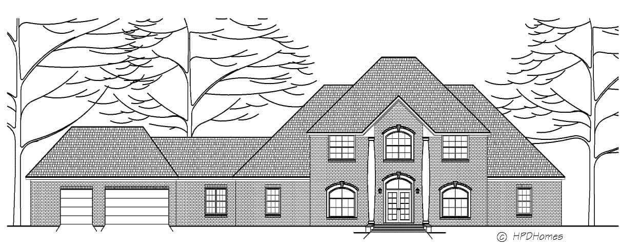 3-Bedroom, 3257 Sq Ft Colonial House Plan - 140-1061 - Front Exterior