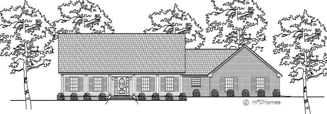 3-Bedroom, 2402 Sq Ft Country House Plan - 140-1071 - Front Exterior