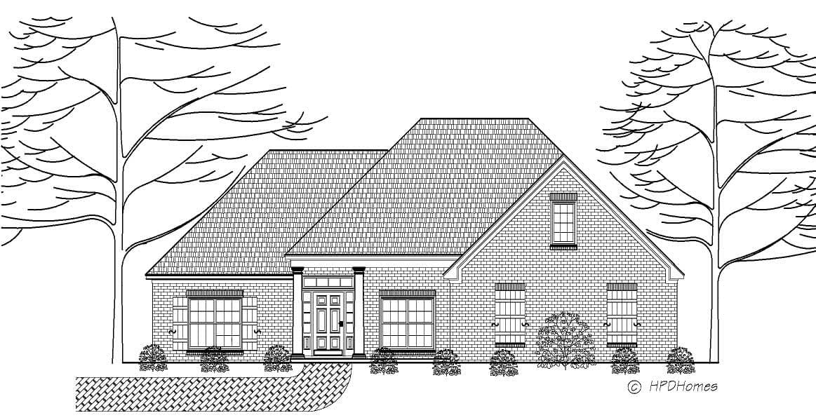 3-Bedroom, 1622 Sq Ft European Home Plan - 140-1077 - Main Exterior