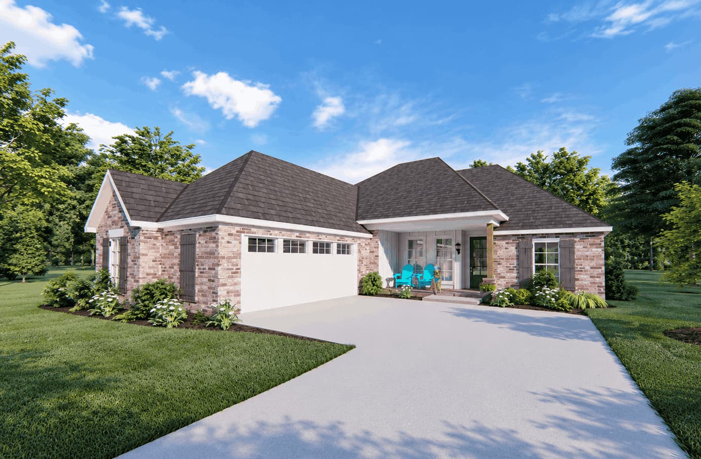Front elevation of Traditional home (ThePlanCollection: House Plan #140-1150)