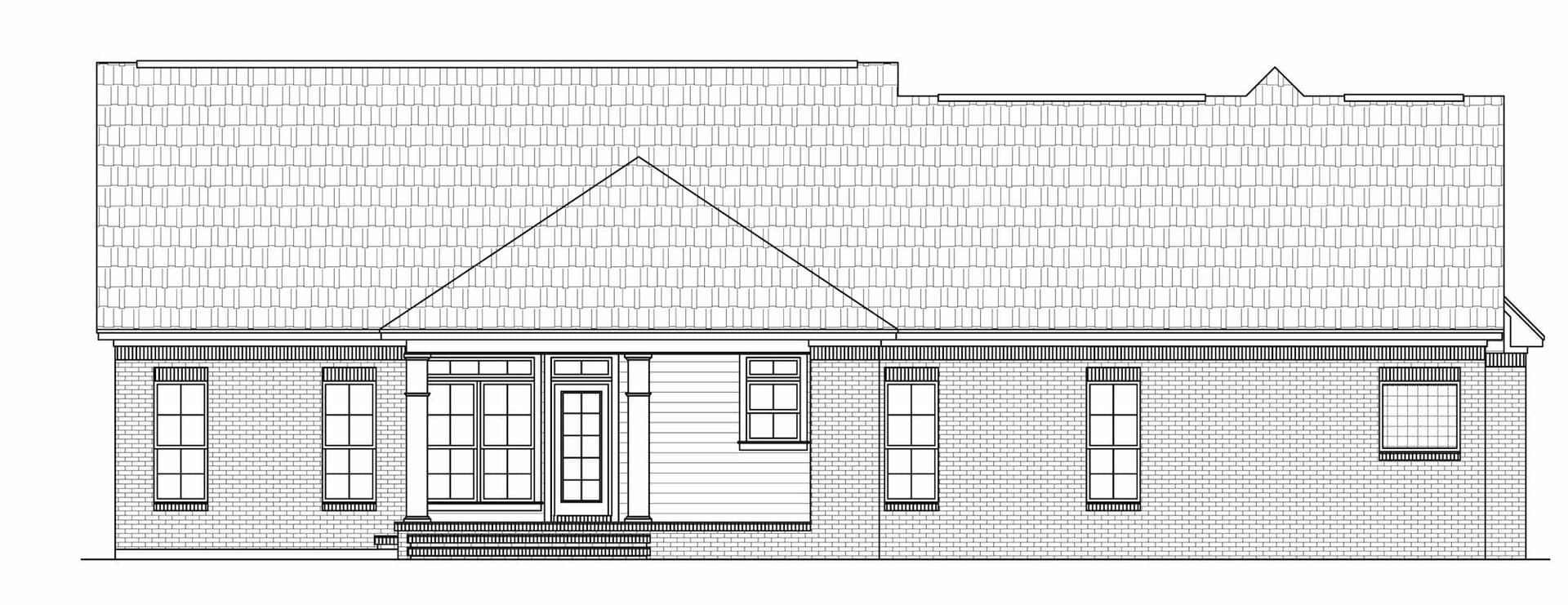 Home Plan Rear Elevation