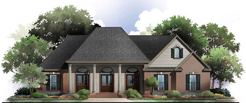 3-Bedroom, 2100 Sq Ft Acadian Home Plan - 141-1042 - Main Exterior