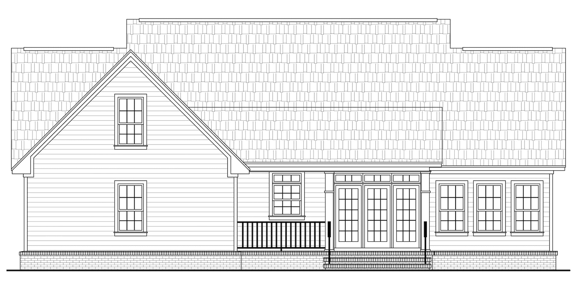 Home Plan Rear Elevation