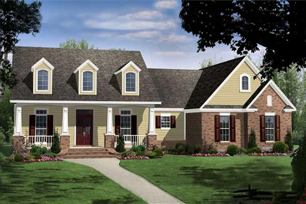 4-Bedroom, 2516 Sq Ft Country Home Plan - 141-1073 - Main Exterior