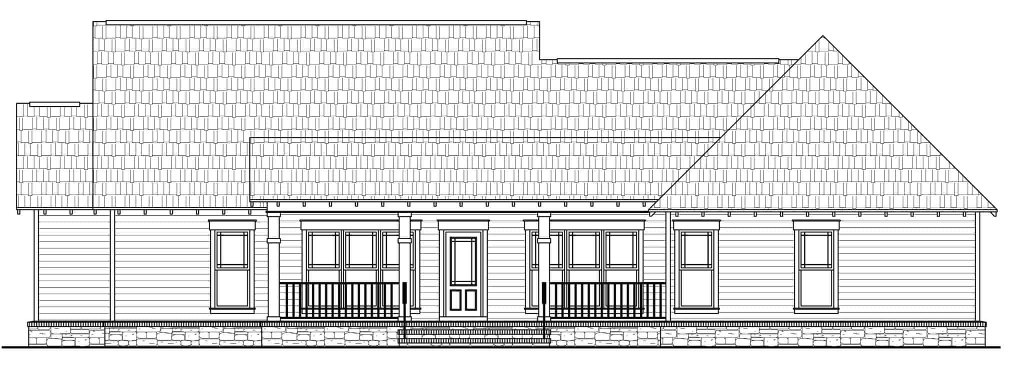 Home Plan Rear Elevation