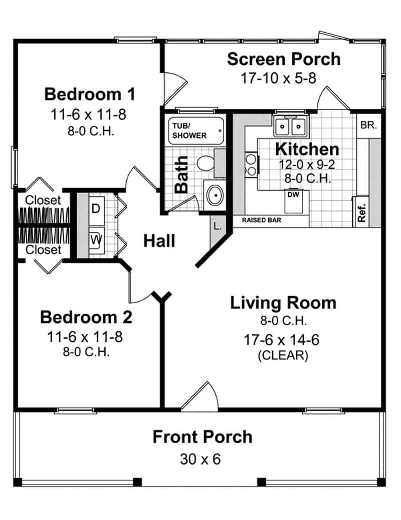 Floor Plan First Story of Country Plan #141-1078