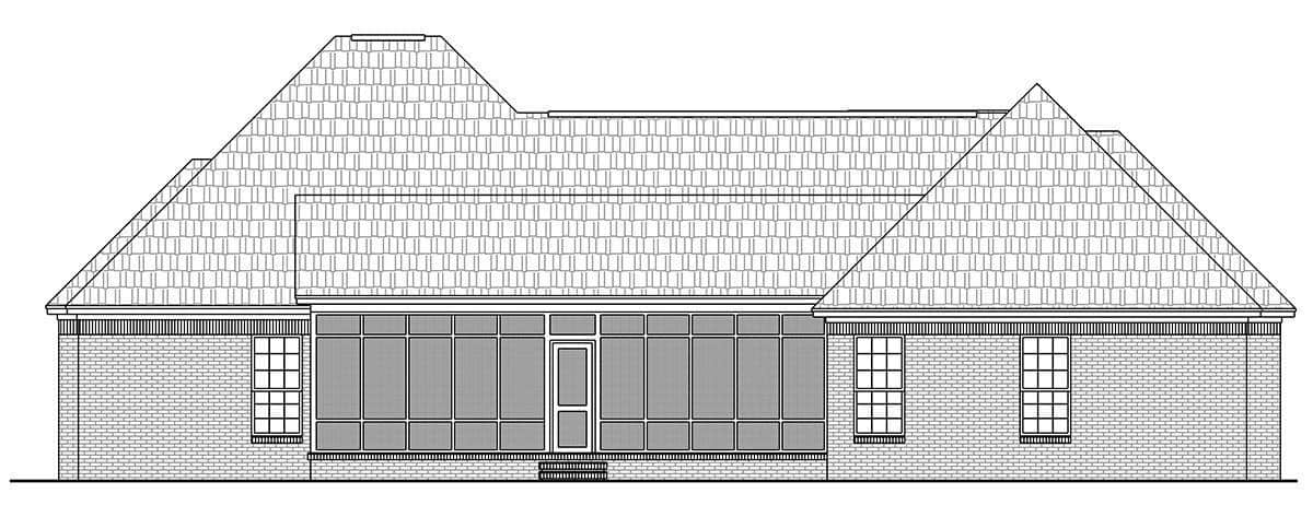 Home Plan Rear Elevation