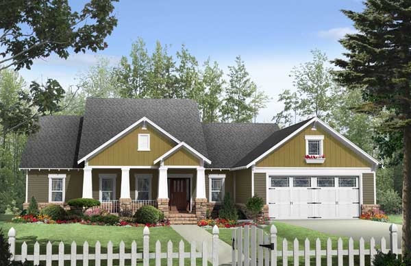 3-Bedroom, 1924 Sq Ft Country House Plan - 141-1108 - Front Exterior