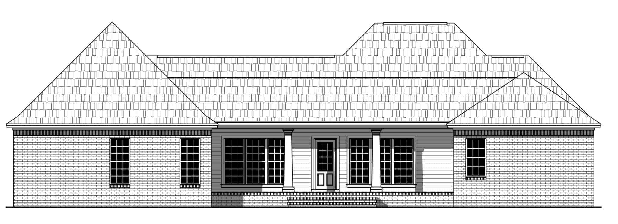 Home Plan Rear Elevation