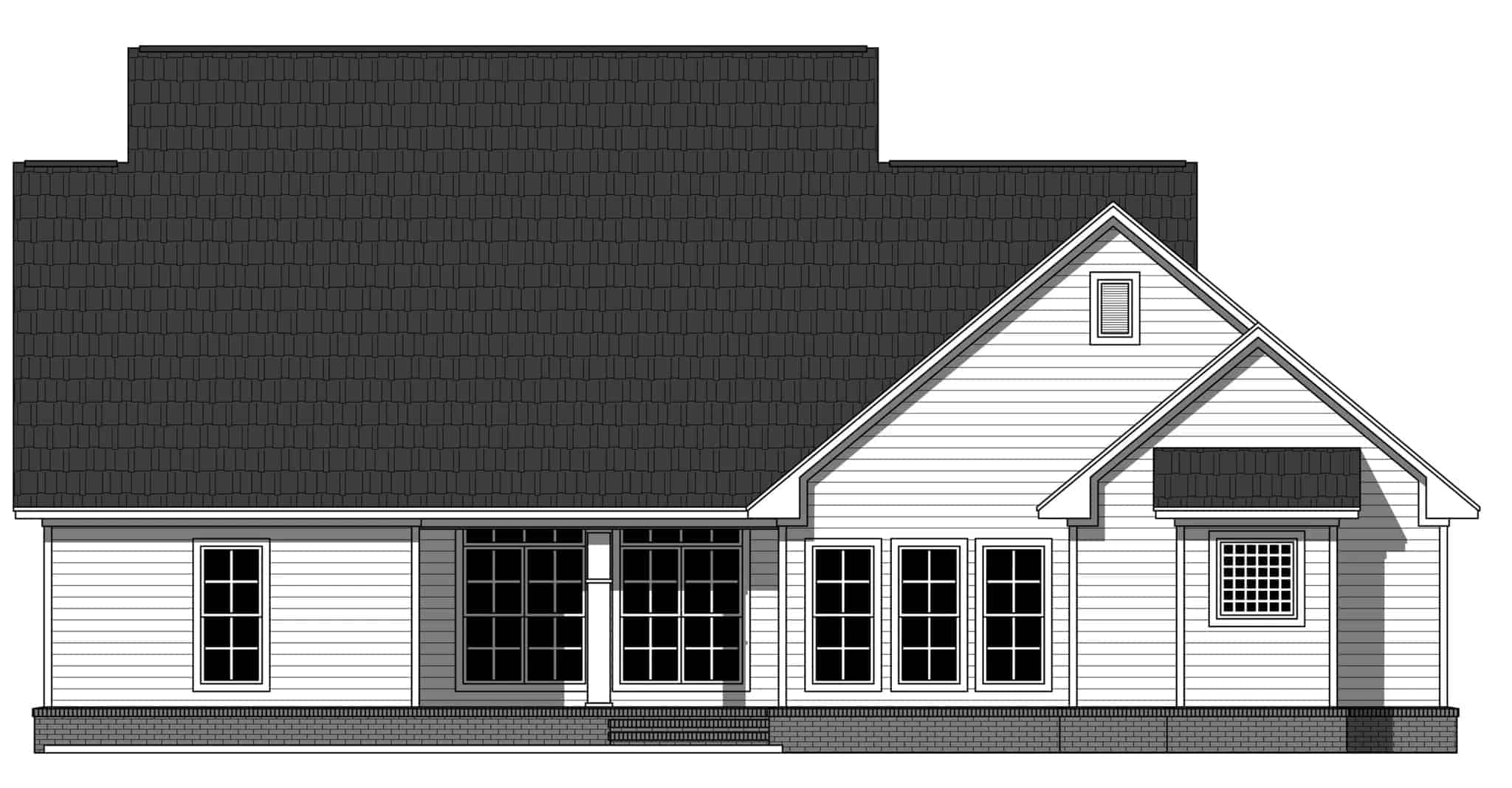 Home Plan Rear Elevation