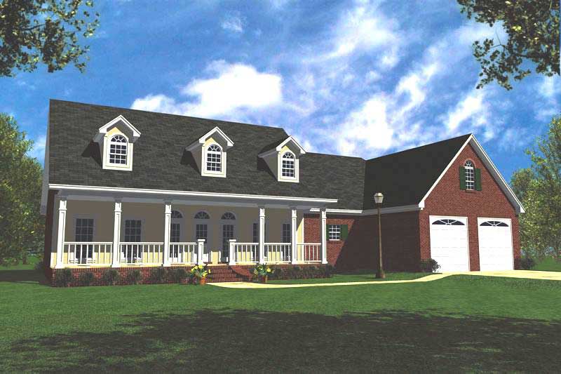 3-Bedroom, 1799 Sq Ft Country House Plan - 141-1172 - Front Exterior