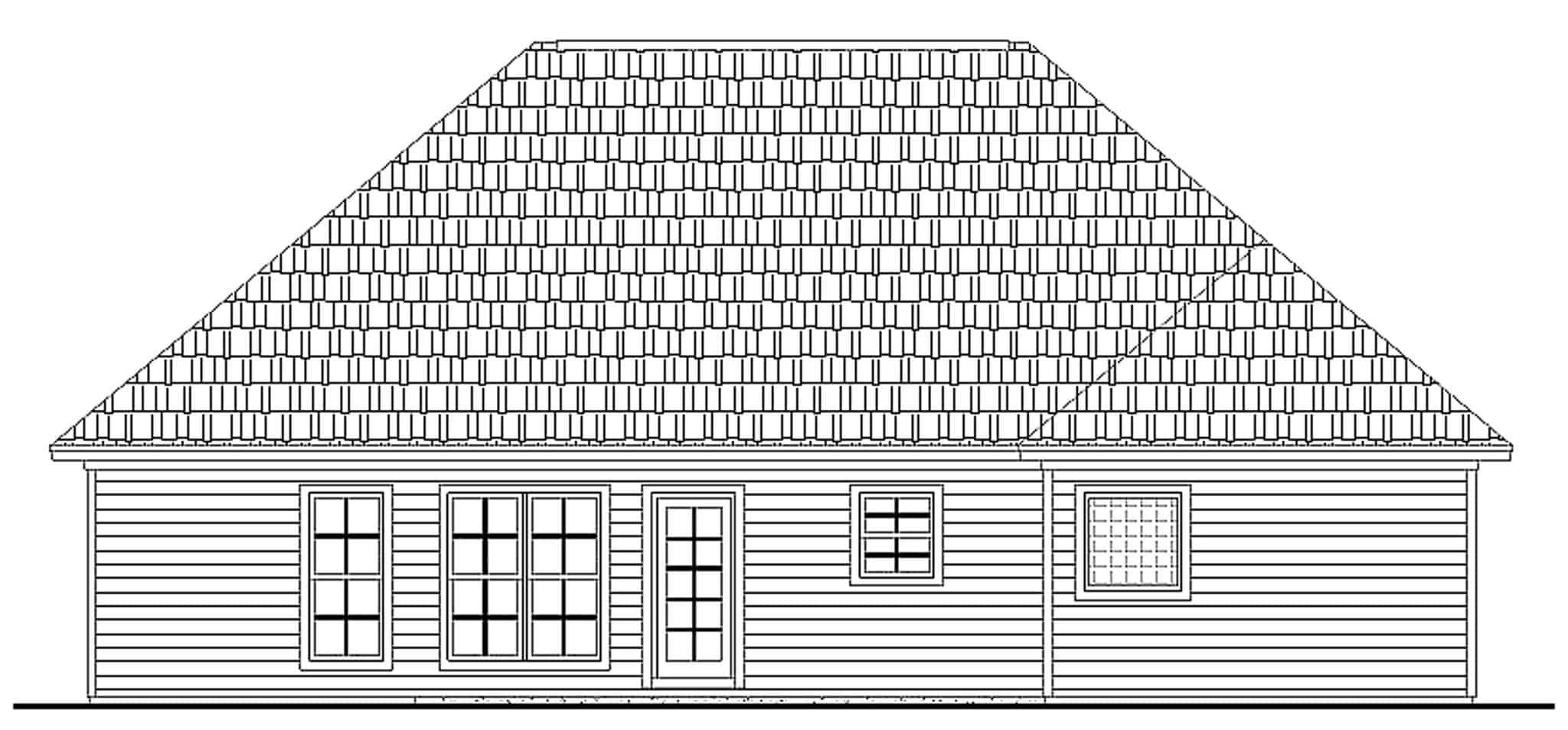 Home Plan Rear Elevation