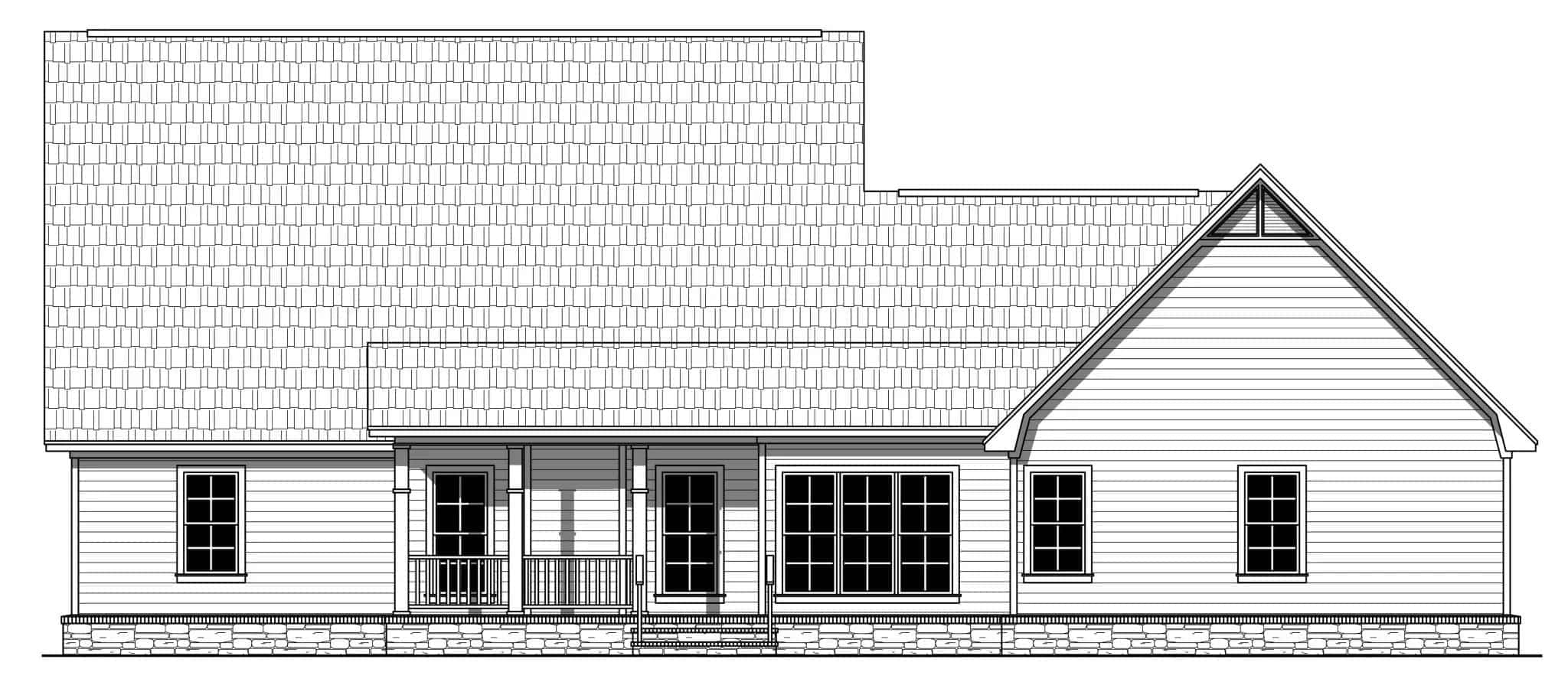 Home Plan Rear Elevation