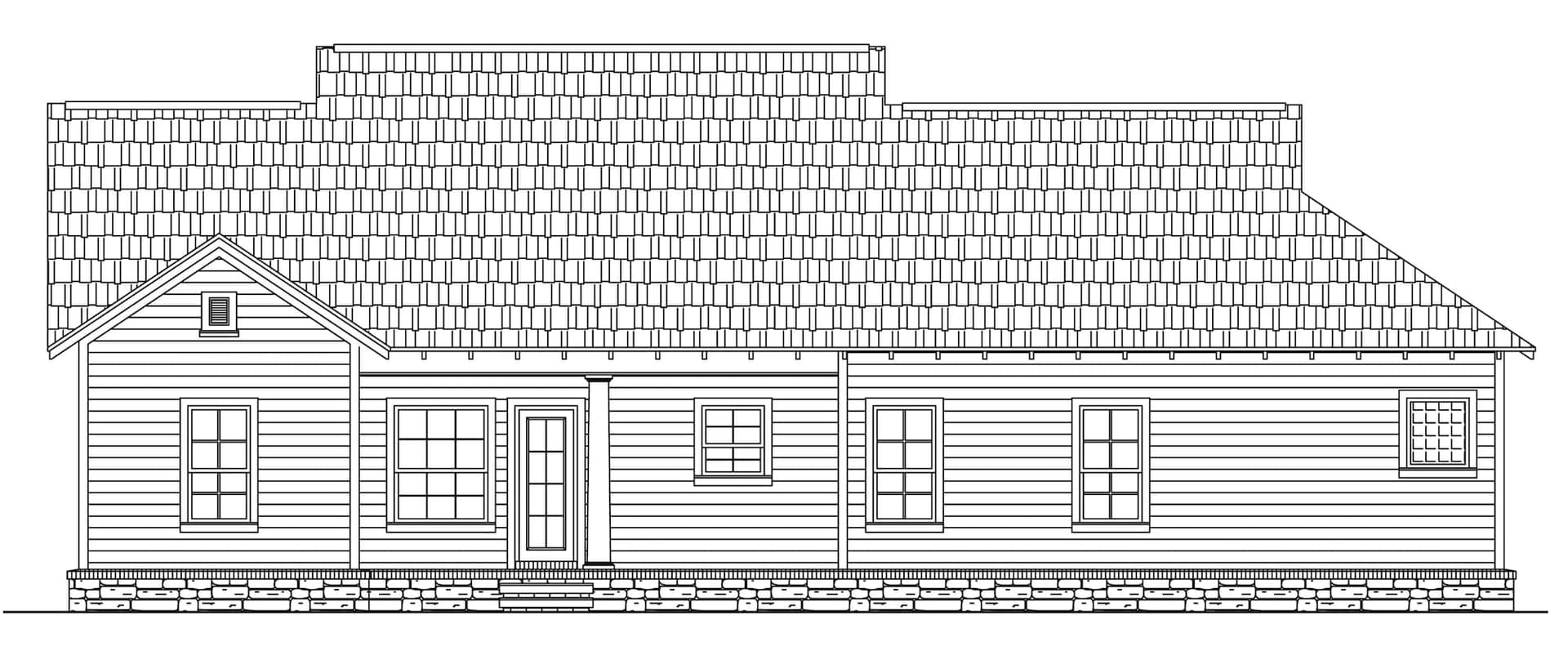 Home Plan Rear Elevation