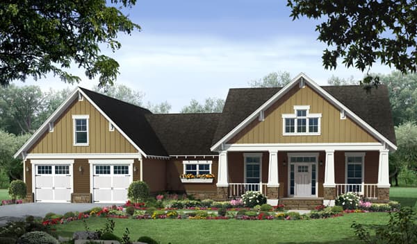 3-Bedroom, 1940 Sq Ft Craftsman House - Plan #141-1247 - Front Exterior