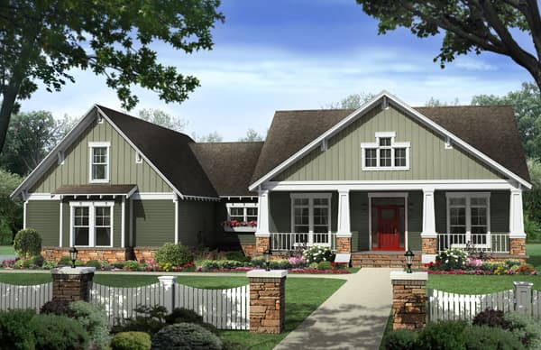 4-Bedroom, 2233 Sq Ft Craftsman House Plan - 141-1277 - Front Exterior