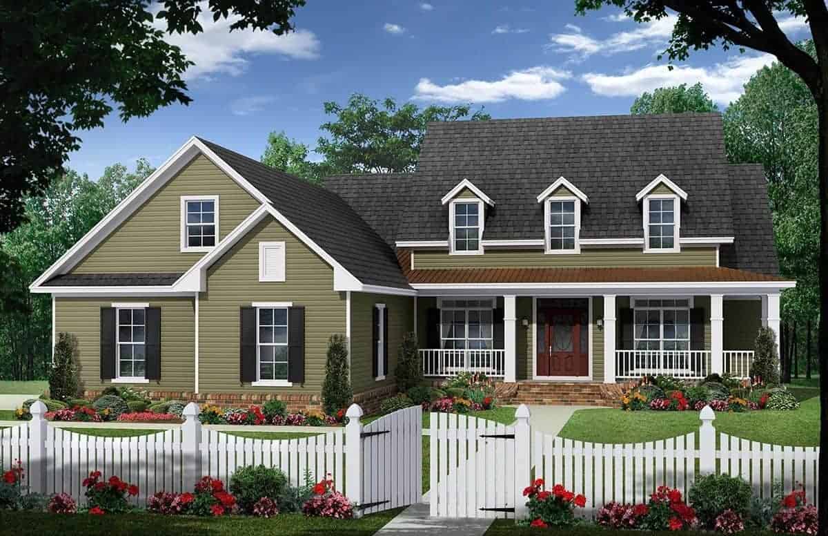 4-Bedroom, 2393 Sq Ft Farmhouse Plan - 141-1281 - Front Exterior