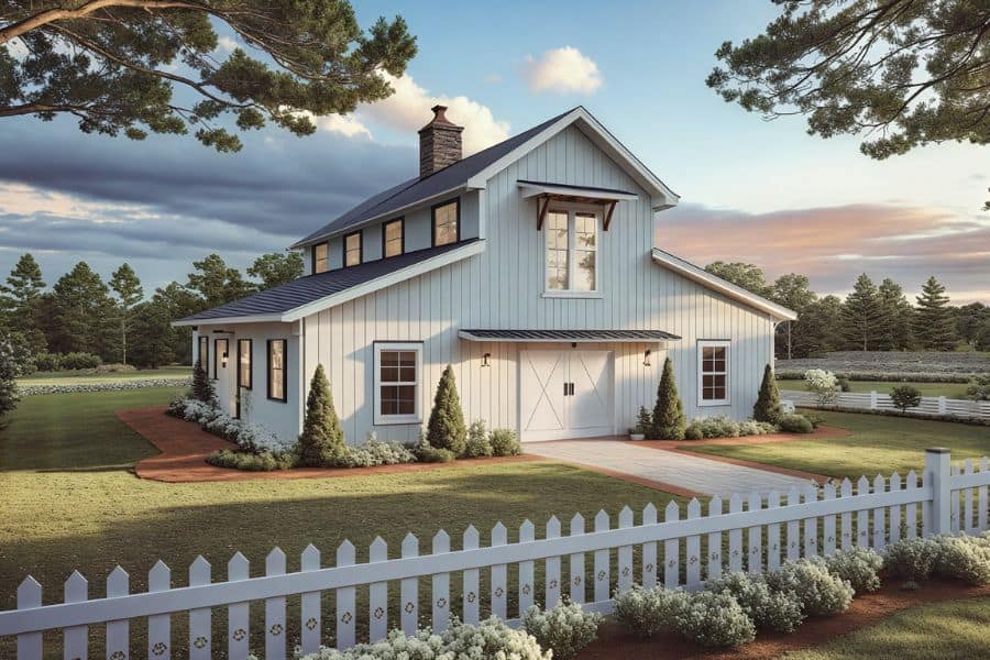 1-Bedroom, 741 Sq Ft Barndominium House Plan - 141-1343 - Front Exterior