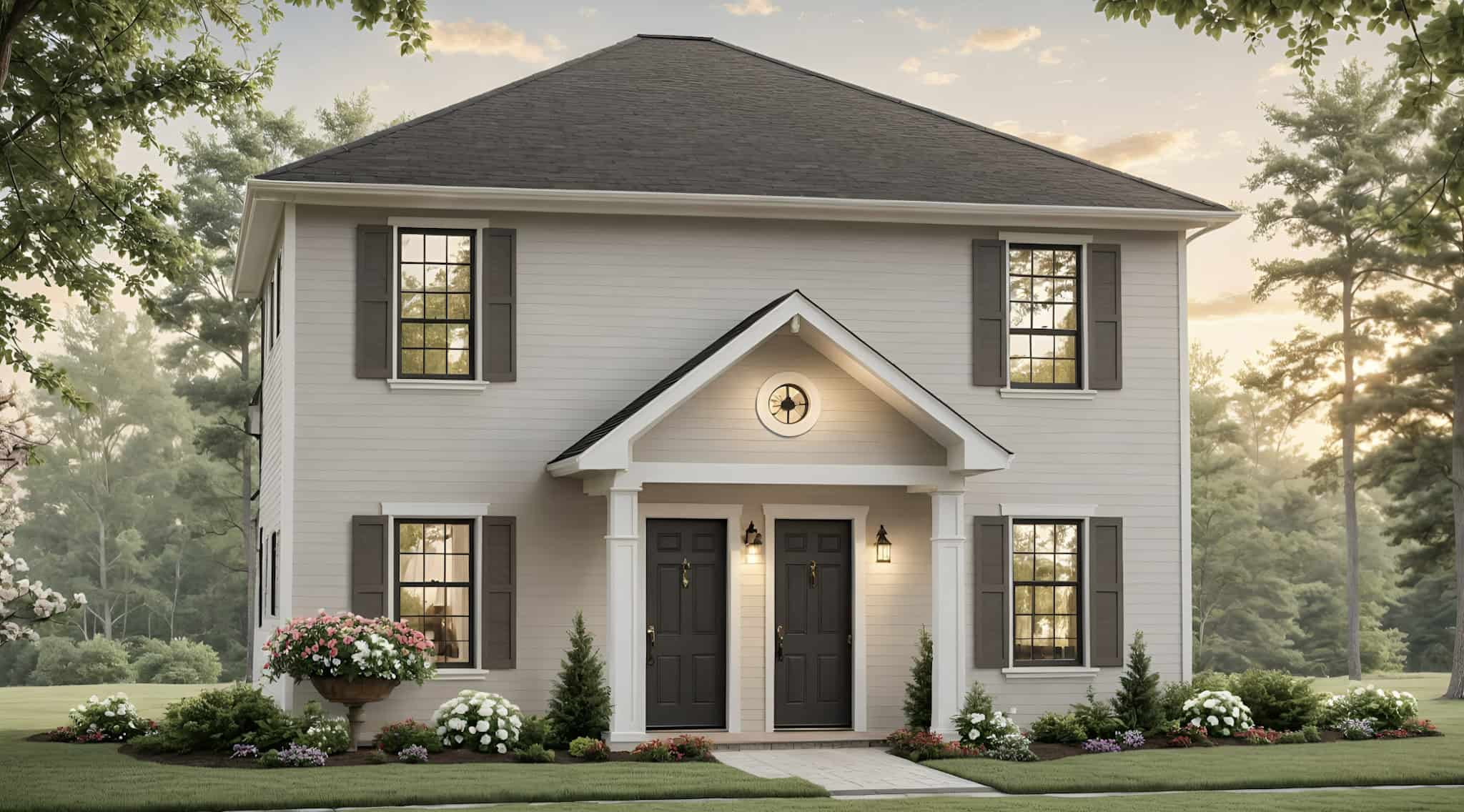 4-Bedroom, 1890 Sq Ft Country Duplex Plan #141-1364 - Main Exterior