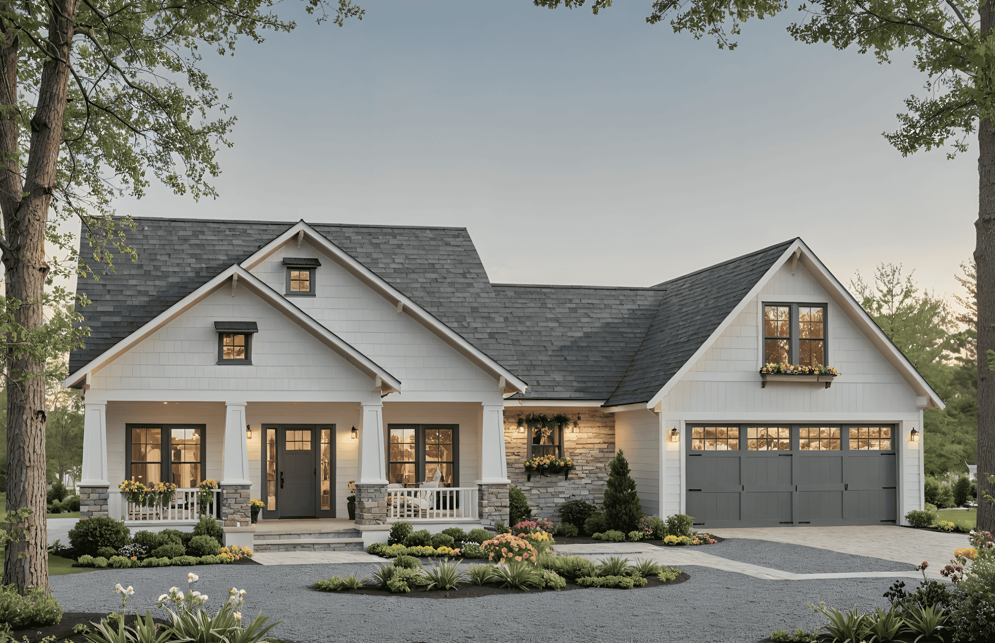 3-Bedroom, 1800 Sq Ft Modern Farmhouse House Plan - 141-1369 - Front Exterior