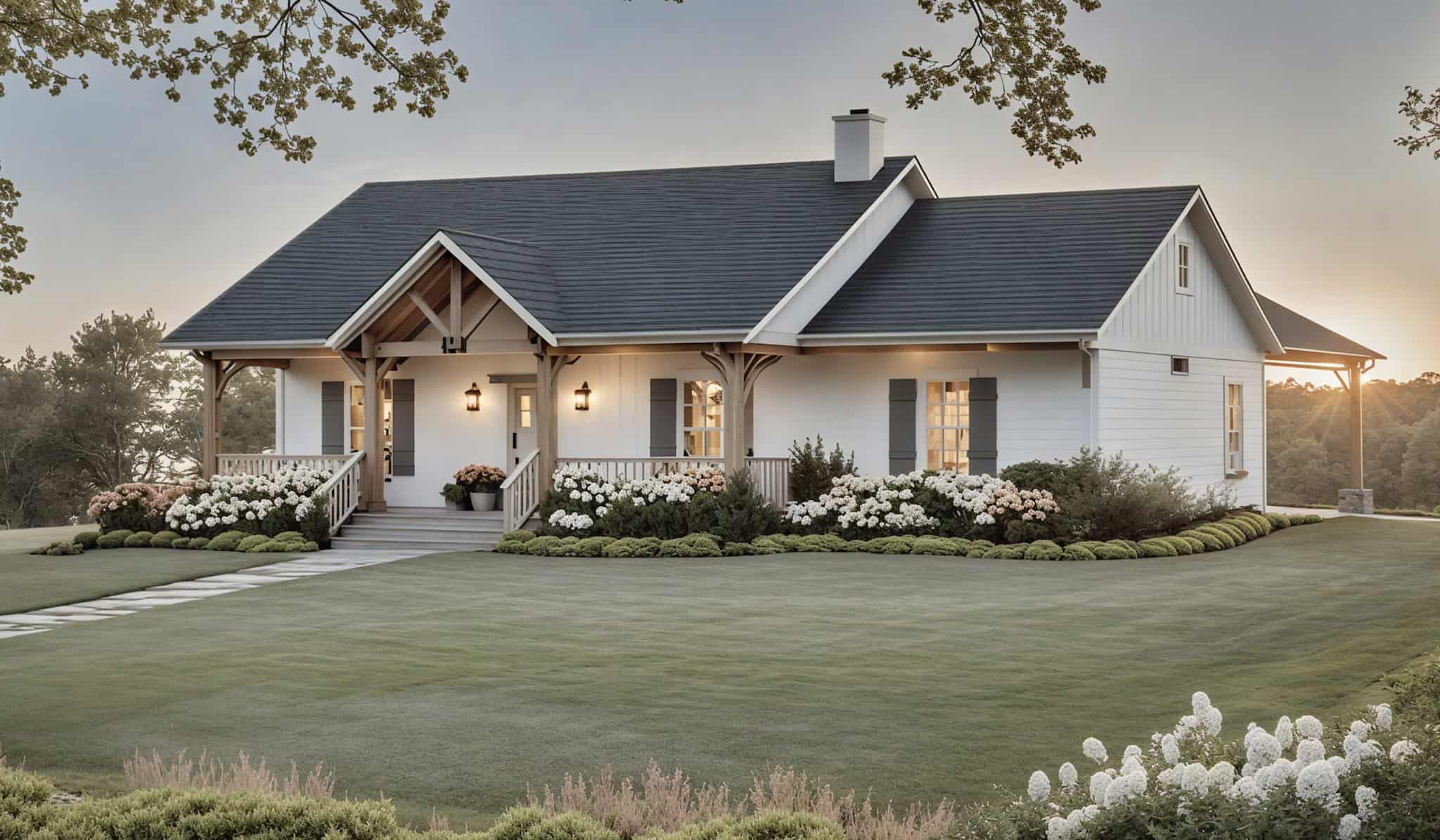 3-Bedroom, 1430 Sq Ft Modern Farmhouse House Plan - 141-1373 - Front Exterior