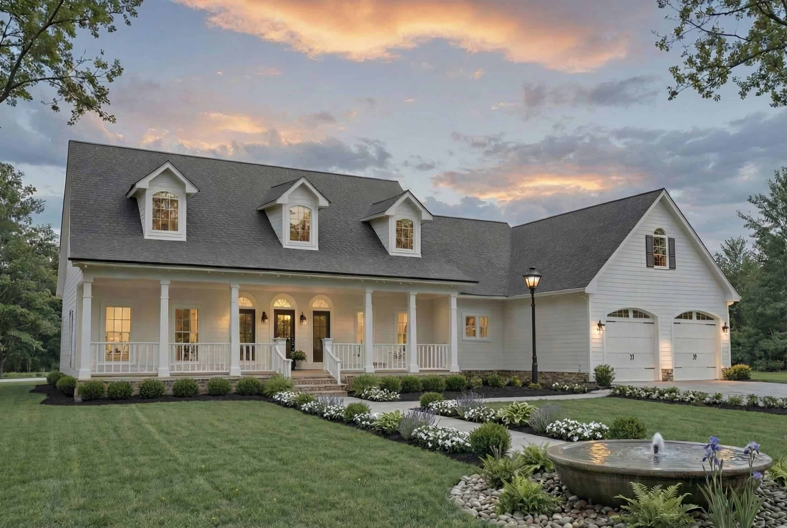 Front elevation of Modern Farmhouse home (ThePlanCollection: House Plan #141-1422)