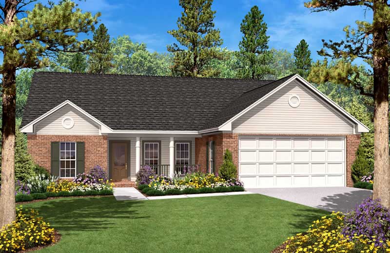 3-Bedroom, 1400 Sq Ft Country House Plan - 142-1017 - Front Exterior