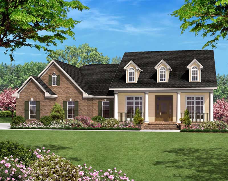 3-Bedroom, 1600 Sq Ft Country House Plan - 142-1025 - Front Exterior